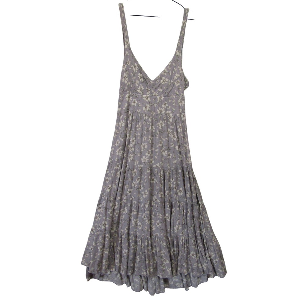 Floral Tiered Maxi Dress - Gray